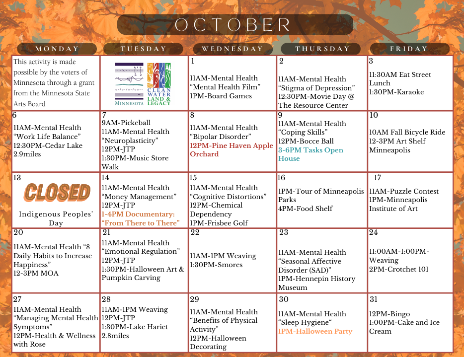 Oct25ResourceCenter July Activities Calendar